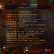 A transcript of a noon group chat displayed on a Deathloop computer screen.